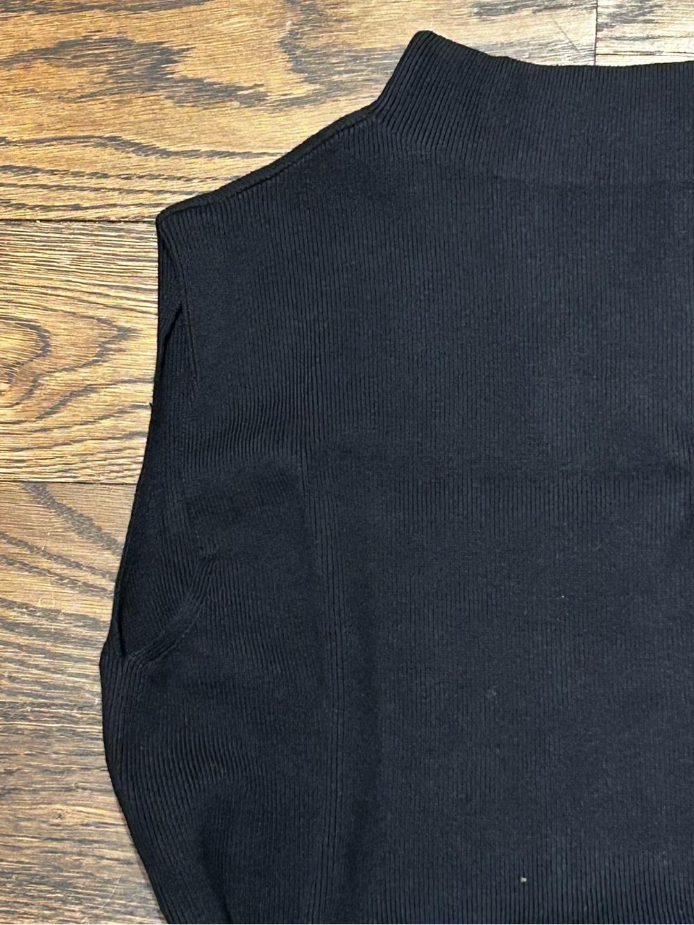 Lands' End Sleeveless Black Mock-Neck Tie-Waist Knit Dress - Picture 5 of 11